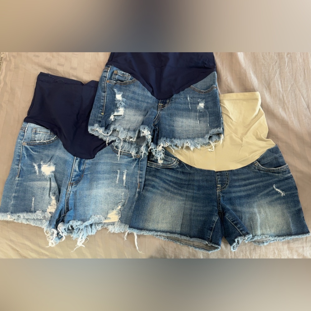 MATERNITY Distressed Denim Shorts